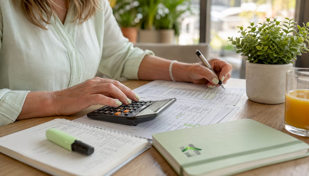 Hands calculating FHA versus conventional loan costs