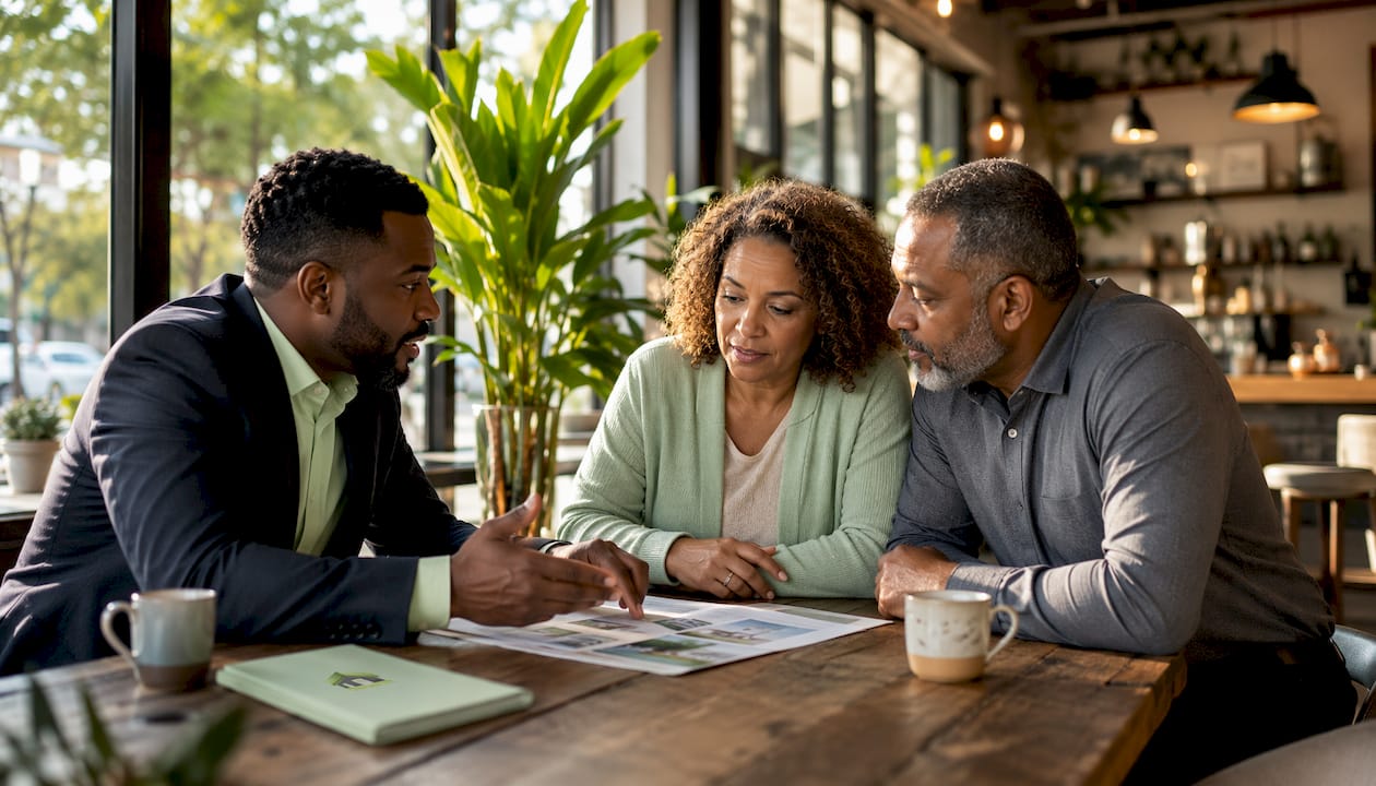Advisor explaining conventional loans to clients