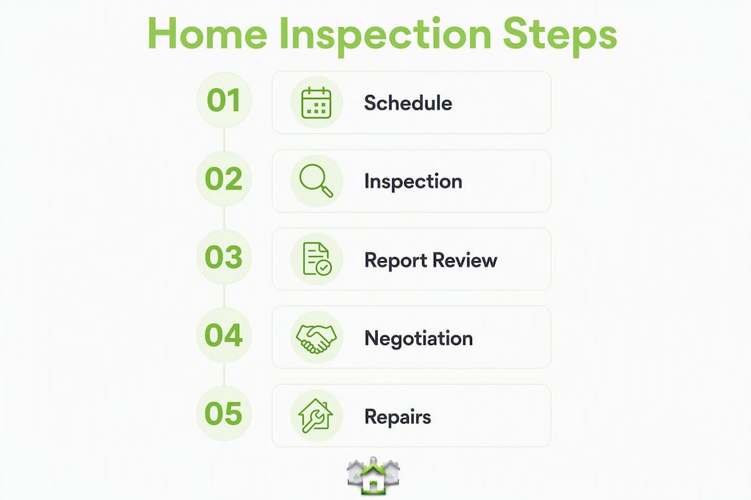 Infographic showing home inspection steps