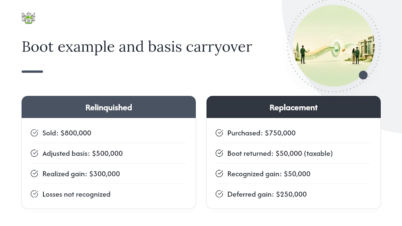 How does boot work, and what taxes do you owe after an exchange? — overview diagram