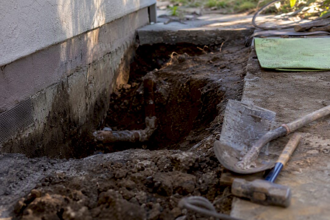 Partial sewer lateral repair beside Berkeley home