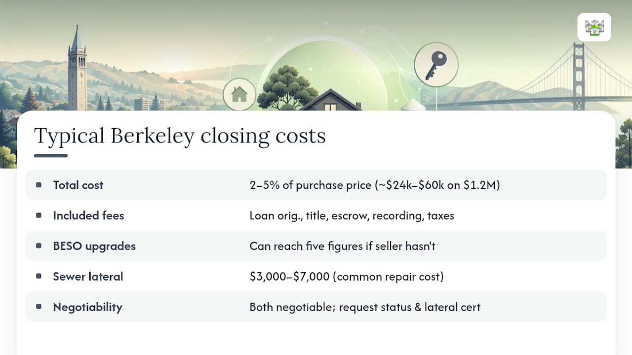 Diagram of Berkeley closing cost components