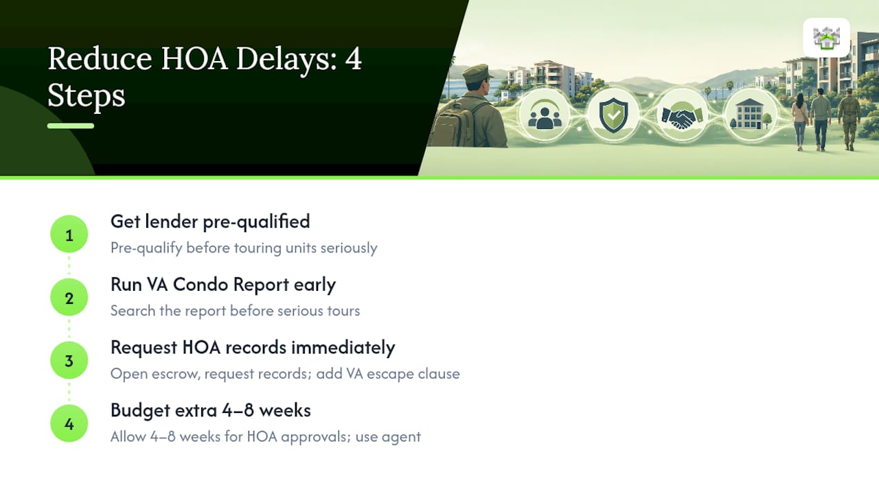 Four steps to reduce VA condo delays