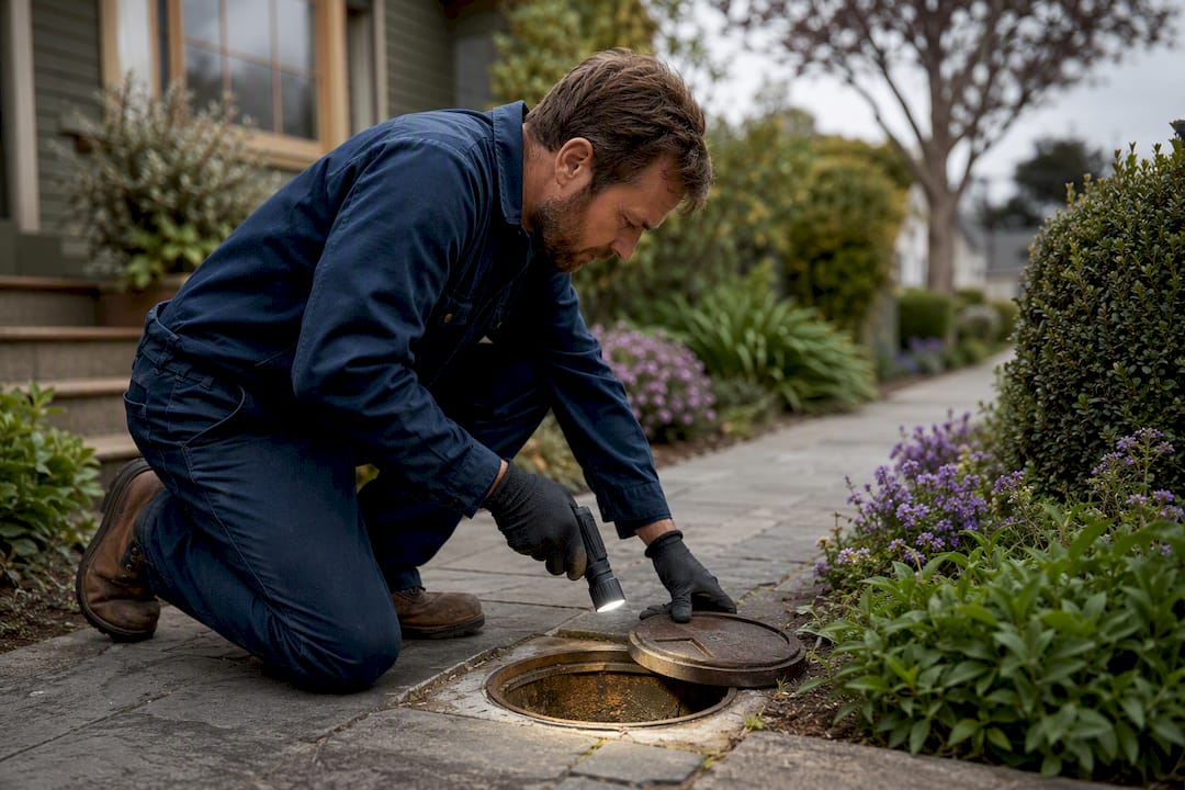Plumber inspecting Berkeley sewer lateral